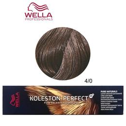 Vopsea Crema Permanenta – Wella Professionals Koleston Perfect ME+ Pure Naturals, nuanta 4/0 Castaniu Mediu la cel mai bun pret