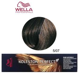 Vopsea Crema Permanenta – Wella Professionals Koleston Perfect ME+ Pure Naturals, nuanta 5/07 Castaniu Deschis Castaniu Natural la cel mai bun pret