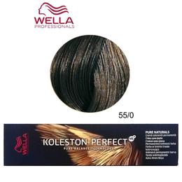 Vopsea Crema Permanenta – Wella Professionals Koleston Perfect ME+ Pure Naturals, nuanta 55/0 Castaniu Deschis Intens la cel mai bun pret