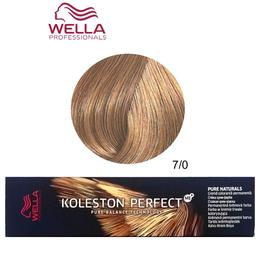 Vopsea Crema Permanenta – Wella Professionals Koleston Perfect ME+ Pure Naturals, nuanta 7/0 Blond Mediu la cel mai bun pret