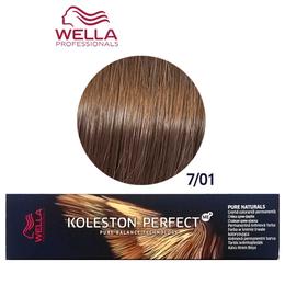 Vopsea Crema Permanenta – Wella Professionals Koleston Perfect ME+ Pure Naturals, nuanta 7/01 Blond Mediu Natural Cenusiu la cel mai bun pret