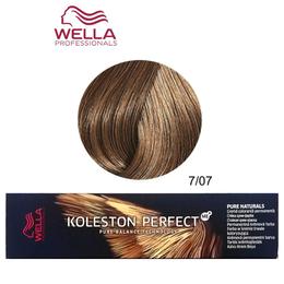 Vopsea Crema Permanenta – Wella Professionals Koleston Perfect ME+ Pure Naturals, nuanta 7/07 Blond Mediu Castaniu Natural la cel mai bun pret