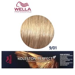 Vopsea Crema Permanenta – Wella Professionals Koleston Perfect ME+ Pure Naturals, nuanta 9/01 Blond Luminos Natural Cenusiu la cel mai bun pret