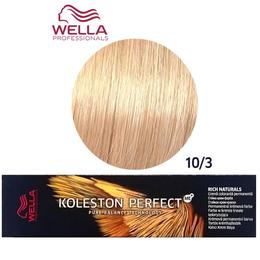 Vopsea Crema Permanenta – Wella Professionals Koleston Perfect ME+ Rich Naturals, nuanta 10/3 Blond Luminos Auriu la cel mai bun pret