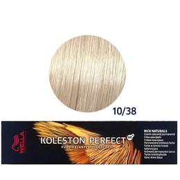 Vopsea Crema Permanenta – Wella Professionals Koleston Perfect ME+ Rich Naturals, nuanta 10/38 Blond Luminos Auriu Albastrui la cel mai bun pret