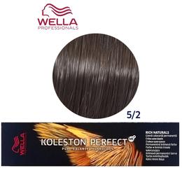 Vopsea Crema Permanenta – Wella Professionals Koleston Perfect ME+ Rich Naturals, nuanta 5/2 Castaniu Deschis Mat la cel mai bun pret