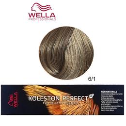 Vopsea Crema Permanenta – Wella Professionals Koleston Perfect ME+ Rich Naturals, nuanta 6/1 Blond Inchis Cenusiu la cel mai bun pret