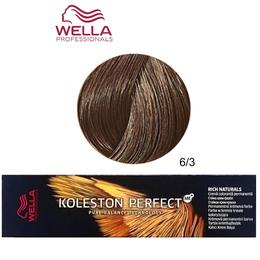 Vopsea Crema Permanenta – Wella Professionals Koleston Perfect ME+ Rich Naturals, nuanta 6/3 Blond Inchis Auriu la cel mai bun pret