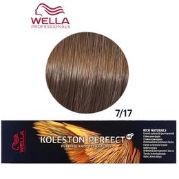 Vopsea Crema Permanenta – Wella Professionals Koleston Perfect ME+ Rich Naturals, nuanta 7/17 Blond Mediu Cenusiu Castaniu la cel mai bun pret