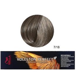 Vopsea Crema Permanenta – Wella Professionals Koleston Perfect ME+ Rich Naturals, nuanta 7/18 Blond Mediu Cenusiu Perlat la cel mai bun pret