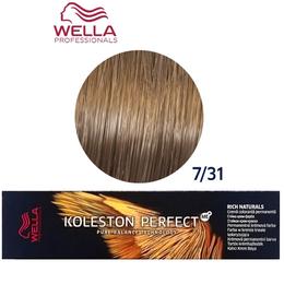 Vopsea Crema Permanenta – Wella Professionals Koleston Perfect ME+ Rich Naturals, nuanta 7/31 Blond Mediu Auriu Cenusiu la cel mai bun pret