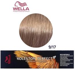 Vopsea Crema Permanenta – Wella Professionals Koleston Perfect ME+ Rich Naturals, nuanta 9/17 Blond Luminos Cenusiu Castaniu la cel mai bun pret