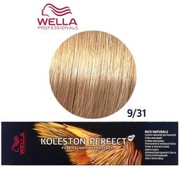 Vopsea Crema Permanenta – Wella Professionals Koleston Perfect ME+ Rich Naturals, nuanta 9/31 Blond Foarte Deschis Auriu Cenusiu la cel mai bun pret