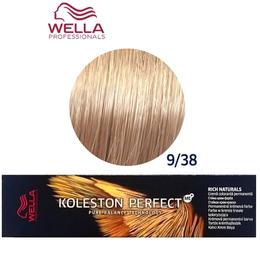 Vopsea Crema Permanenta – Wella Professionals Koleston Perfect ME+ Rich Naturals, nuanta 9/38 Blond Foarte Deschis Auriu Albastrui la cel mai bun pret