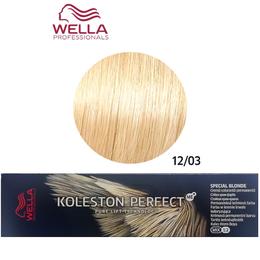 Vopsea Crema Permanenta – Wella Professionals Koleston Perfect ME+ Special Blonde, nuanta 12/03 Blond Special Auriu Natural la cel mai bun pret