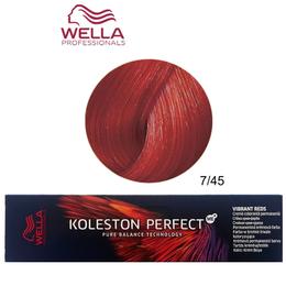 Vopsea Crema Permanenta – Wella Professionals Koleston Perfect ME+ Vibrant Reds, nuanta 7/45 Blond Mediu Rosu Mahon la cel mai bun pret