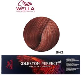 Vopsea Crema Permanenta – Wella Professionals Koleston Perfect ME+ Vibrant Reds, nuanta 8/43 Blond Deschis Rosu Auriu la cel mai bun pret