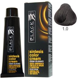 Vopsea Crema fara Amoniac – Black Professional Line Sintesis Color Cream Ammonia Free, nuanta 1.0 Black, 100ml la cel mai bun pret