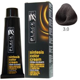 Vopsea Crema fara Amoniac – Black Professional Line Sintesis Color Cream Ammonia Free, nuanta 3.0 Dark Brown, 100ml la cel mai bun pret