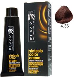 Vopsea Crema fara Amoniac – Black Professional Line Sintesis Color Cream Ammonia Free, nuanta 4.36 Chestnut, 100ml la cel mai bun pret