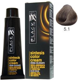 Vopsea Crema fara Amoniac – Black Professional Line Sintesis Color Cream Ammonia Free, nuanta 5.1 Ash Light Brown, 100ml la cel mai bun pret