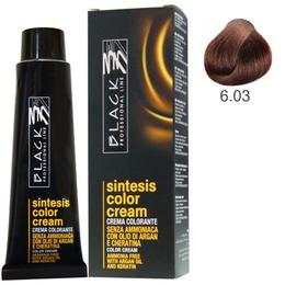 Vopsea Crema fara Amoniac – Black Professional Line Sintesis Color Cream Ammonia Free, nuanta 6.03 Milk Chocolate, 100ml la cel mai bun pret