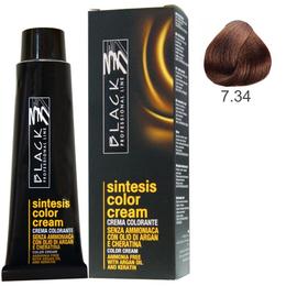 Vopsea Crema fara Amoniac – Black Professional Line Sintesis Color Cream Ammonia Free, nuanta 7.34 Caramel, 100ml la cel mai bun pret