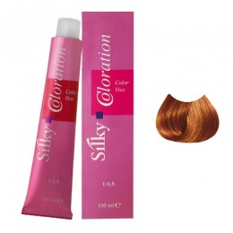 Vopsea Permanenta – Blond Auriu Aramiu – Silky Coloration Cream nuanta 7.34 Golden Copper Blonde la cel mai bun pret