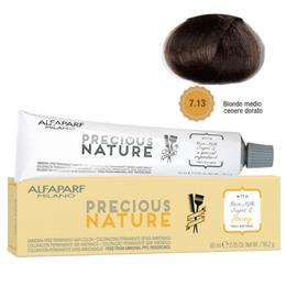 Vopsea Permanenta Fara Amoniac – Alfaparf Milano Precious Nature Ammonia-Free Permanent Hair Color, nuanta 7.13 Biondo Medio Cenere Dorato la cel mai bun pret