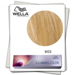 Vopsea Permanenta – Wella Professionals Illumina Color Nuanta 9/03 blond luminos natural auriu la cel mai bun pret