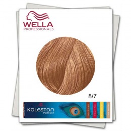 Vopsea Permanenta – Wella Professionals Koleston Perfect nuanta 8/7 blond deschis castaniu la cel mai bun pret