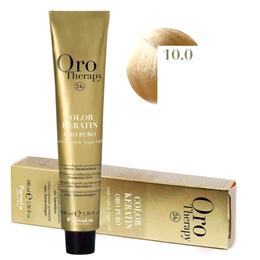 Vopsea Permanenta fara Amoniac Fanola Oro Therapy Color Keratin 10.0 Blond Platinat, 100ml la cel mai bun pret