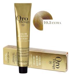 Vopsea Permanenta fara Amoniac Fanola Oro Therapy Color Keratin 10.3EXTRA Blond Platinat Auriu, 100ml la cel mai bun pret