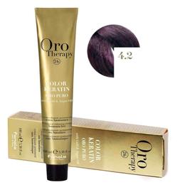 Vopsea Permanenta fara Amoniac Fanola Oro Therapy Color Keratin 4.2 Castaniu Violet, 100ml la cel mai bun pret