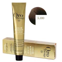 Vopsea Permanenta fara Amoniac Fanola Oro Therapy Color Keratin 5.00 Castaniu Deschis Intens, 100ml la cel mai bun pret