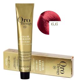 Vopsea Permanenta fara Amoniac Fanola Oro Therapy Color Keratin 6.6 Blond Inchis Roscat, 100ml la cel mai bun pret