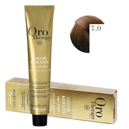 Vopsea Permanenta fara Amoniac Fanola Oro Therapy Color Keratin 7.0 Blond, 100ml la cel mai bun pret