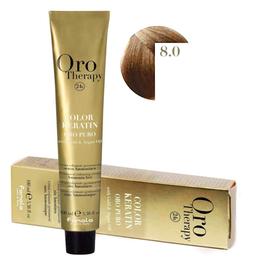 Vopsea Permanenta fara Amoniac Fanola Oro Therapy Color Keratin 8.0 Blond Deschis, 100ml la cel mai bun pret