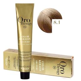 Vopsea Permanenta fara Amoniac Fanola Oro Therapy Color Keratin 8.1 Blond Deschis Cenusiu, 100ml la cel mai bun pret