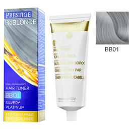 Vopsea de Par Semi-Permanenta Rosa Impex Prestige VIP's BeBlonde Hair Toner, nuanta BB01 Silvery Platinum, 100ml la cel mai bun pret