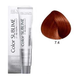 Vopsea fara Amoniac – Revlon Professional Color Sublime by Revlonissimo Amonia Free Permanent Color, nuanta 7.4 Medium Copper Blonde, 75 ml la cel mai bun pret