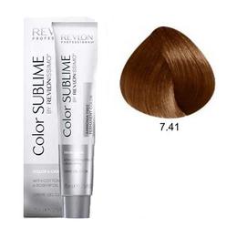 Vopsea fara Amoniac – Revlon Professional Color Sublime by Revlonissimo Amonia Free Permanent Color, nuanta 7.41 Medium Copper Ash Blonde, 75 ml la cel mai bun pret